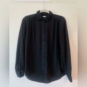 H&M Black Button-Up Blouse Size 4